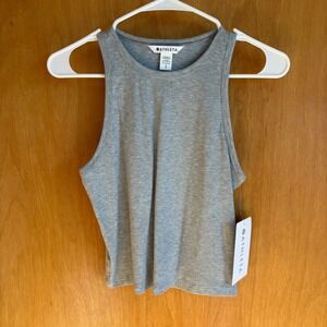 NWOT Athleta Gray Rib Crop Top